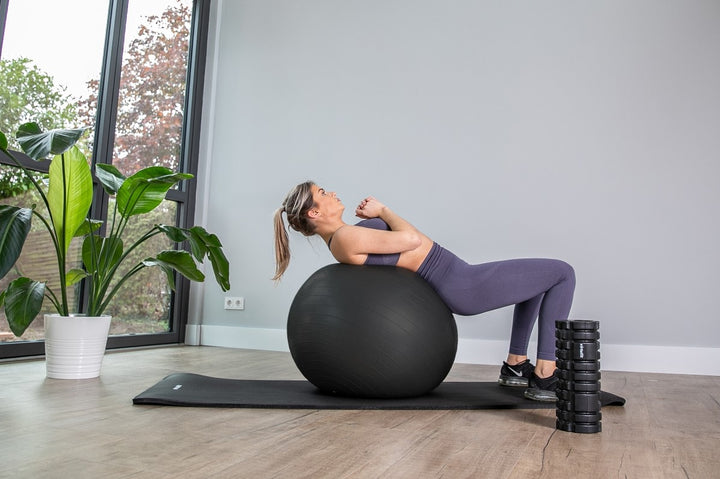 Minge gonflabila fitness cu pompa VirtuFit Anti-Burst Pro - Gri - 45 cm