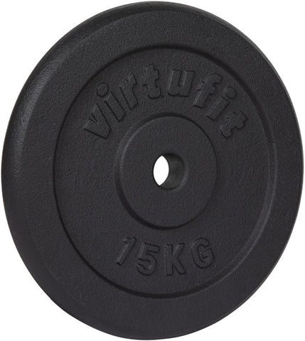 Greutate VirtuFit Cast Iron Weight Plate - Dumbbell weight - 30 mm - 15 kg - Black