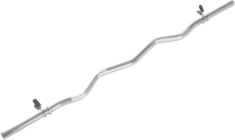 Bara ondulata tip haltera cu cleme VirtuFit Curl Bar - 120 cm - Spring Clip - 30 mm
