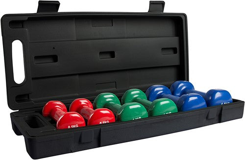 Set gantere cu valiza de depozitat VirtuFit Vinyl Dumbbell