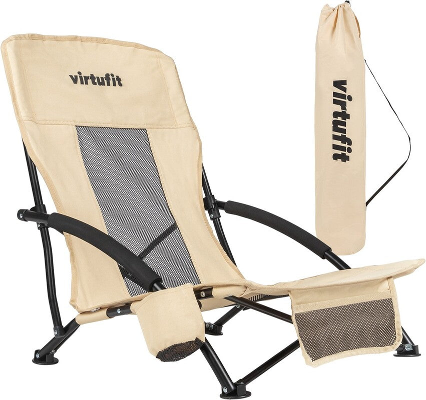 VirtuFit Scaun de Plaja Pliabil - Bej