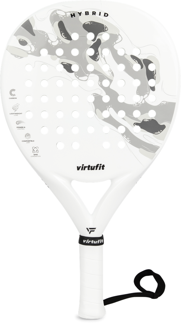 Racheta de Padel VirtuFit Hybrid Padel Racket- Alb- Gri