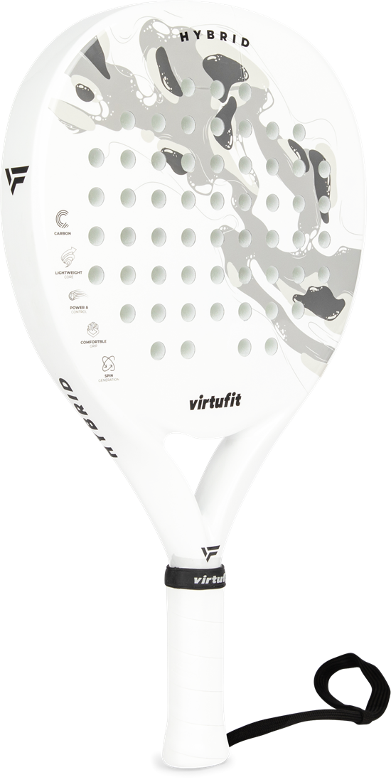 Racheta de Padel VirtuFit Hybrid Padel Racket- Alb- Gri