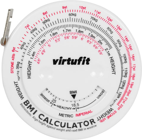 Masurator Circumferinta VirtuFit - Ruleta cu Calculator BMI - 150 cm