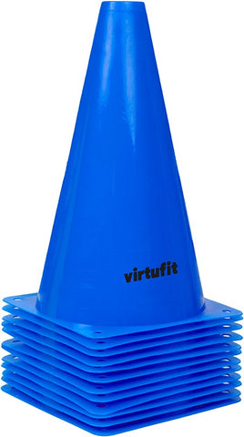 Conuri antrenament VirtuFit-23cm-12buc-Albastru