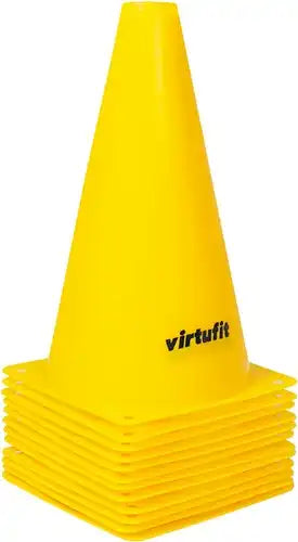 Conuri antrenament VirtuFit-23cm-12buc-Galben