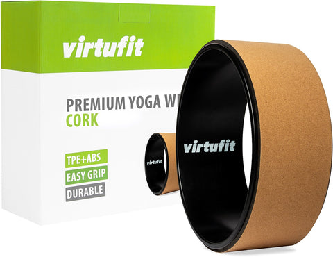 Roata Yoga VirtuFit Premium, strat esterior de pluta - Cork Yoga Wheel - 33 cm