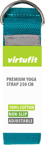 Centura Yoga VirtuFit Premium Yoga Belt - 250 cm - Ocean Green
