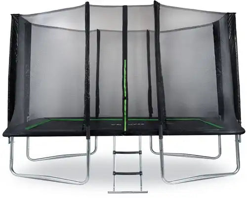 Trambulina dreptunghiulara VirtuFit cu plasa de siguranta - negru - 244 x 366 cm