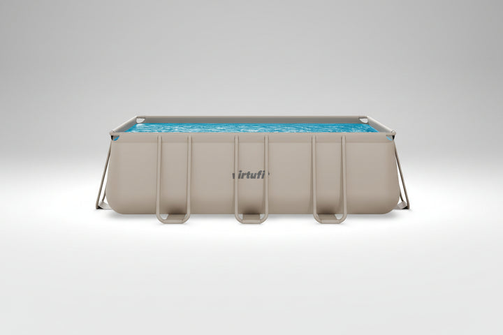 Piscina VirtuFit rectangulara - 400 x 200 x 122 cm - Beige - Include pompa de filtrare
