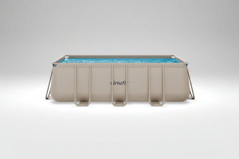 Piscina VirtuFit rectangulara - 400 x 200 x 122 cm - Beige - Include pompa de filtrare