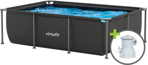 Piscina dreptunghiulara VirtuFit 260 x 180  x 66 cm cu sistem filtrare inclus si cadru metalic