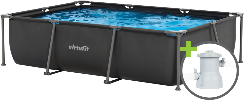 Piscina dreptunghiulara VirtuFit 300 x 210 x 67 cm cu sistem filtrare inclus si cadru metalic