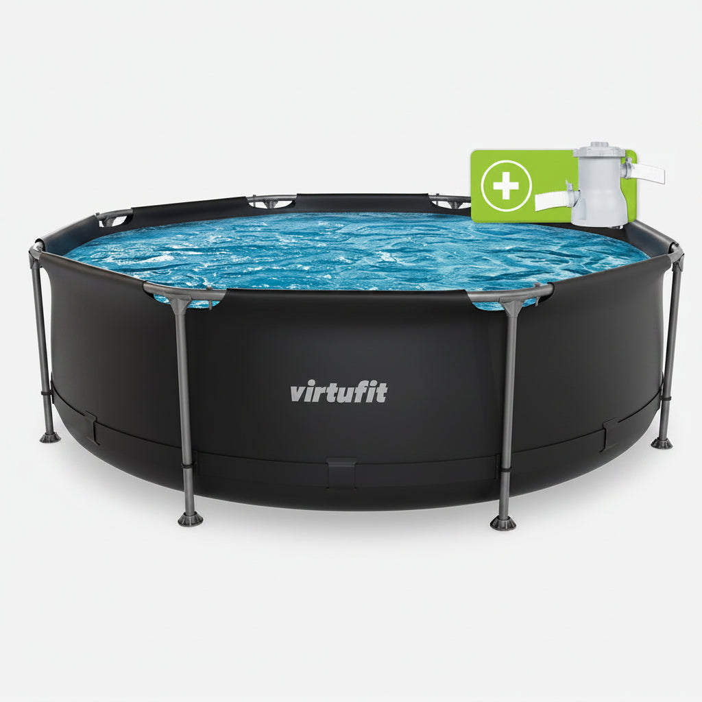 Piscina VirtuFit rotunda  244 cm diametru cu sistem filtrare inclus si cadru metalic