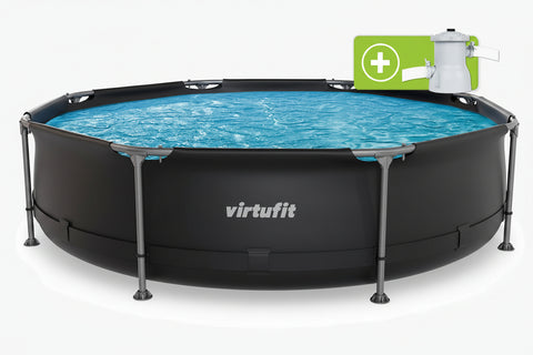 Piscina VirtuFit rotunda  305 cm diametru cu sistem filtrare inclus si cadru metalic