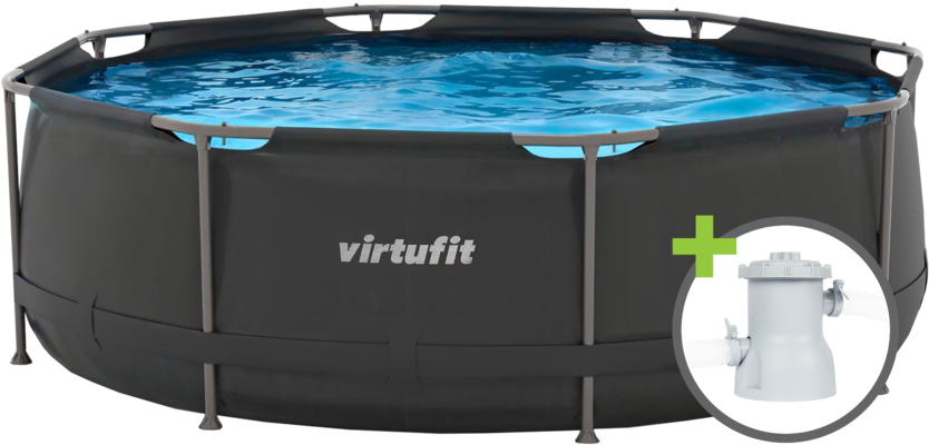 Piscina VirtuFit rotunda  244 cm diametru cu sistem filtrare inclus si cadru metalic