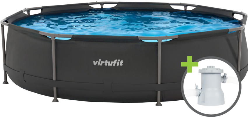 Piscina VirtuFit rotunda 366 cm diametru cu sistem filtrare inclus si cadru metalic