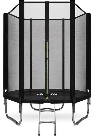 Trambulina VirtuFit cu plasa de siguranta - negru - 183 cm