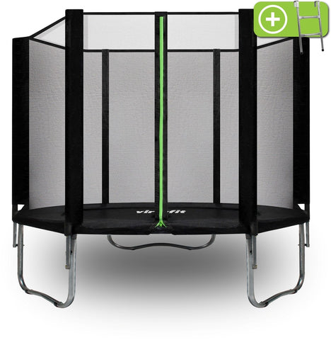 Trambulina Copii de exterior VirtuFit cu plasa de siguranta - negru - 251 cm