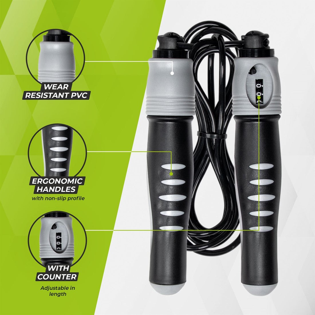 Coarda de sarit profesionala ajustabila VirtuFit cu Counter