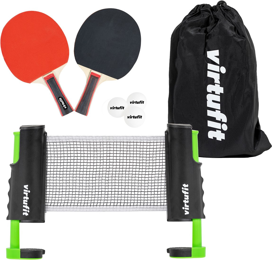 Set Tenis de Masa Ajustabil cu Fileu si 3 Mingi VirtuFit