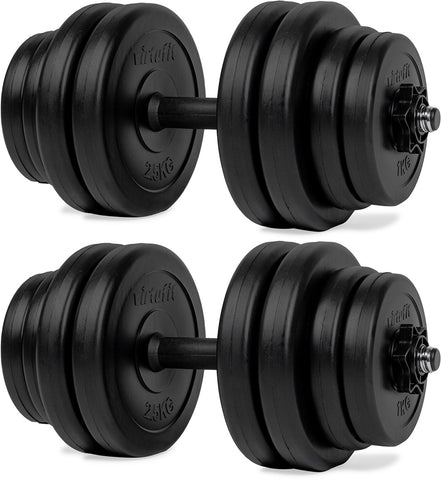 Gantere VirtuFit Ajustabile Cast Iron - Vinil - 2 x 15 kg