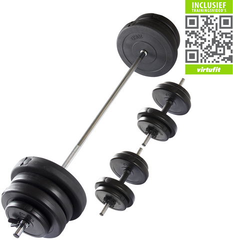 Set Gantera si Haltera Ajustabila 60.5 KG VirtuFit cu Video de Training