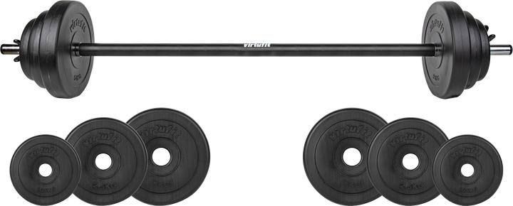 Set Bara dreapta cu greutati, Haltera VirtuFit 20 kg