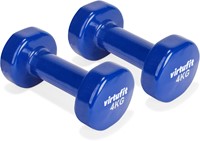 Gantera VirtuFit Vinyl Pro- 4 kg- Albastra