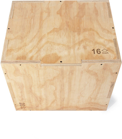 Cutie Pliometrica din lemn VirtuFit Wooden Plyo Box 3-in-1 - 40 x 45 x 50 cm