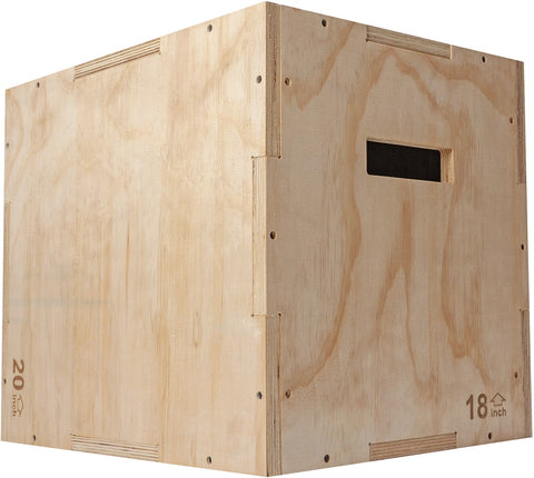 Cutie Pliometrica din lemn VirtuFit Wooden Plyo Box 3-in-1 - 40 x 45 x 50 cm