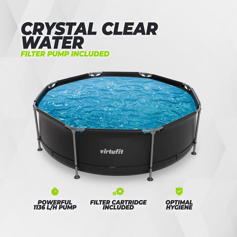 Piscina VirtuFit rotunda  244 cm diametru cu sistem filtrare inclus si cadru metalic