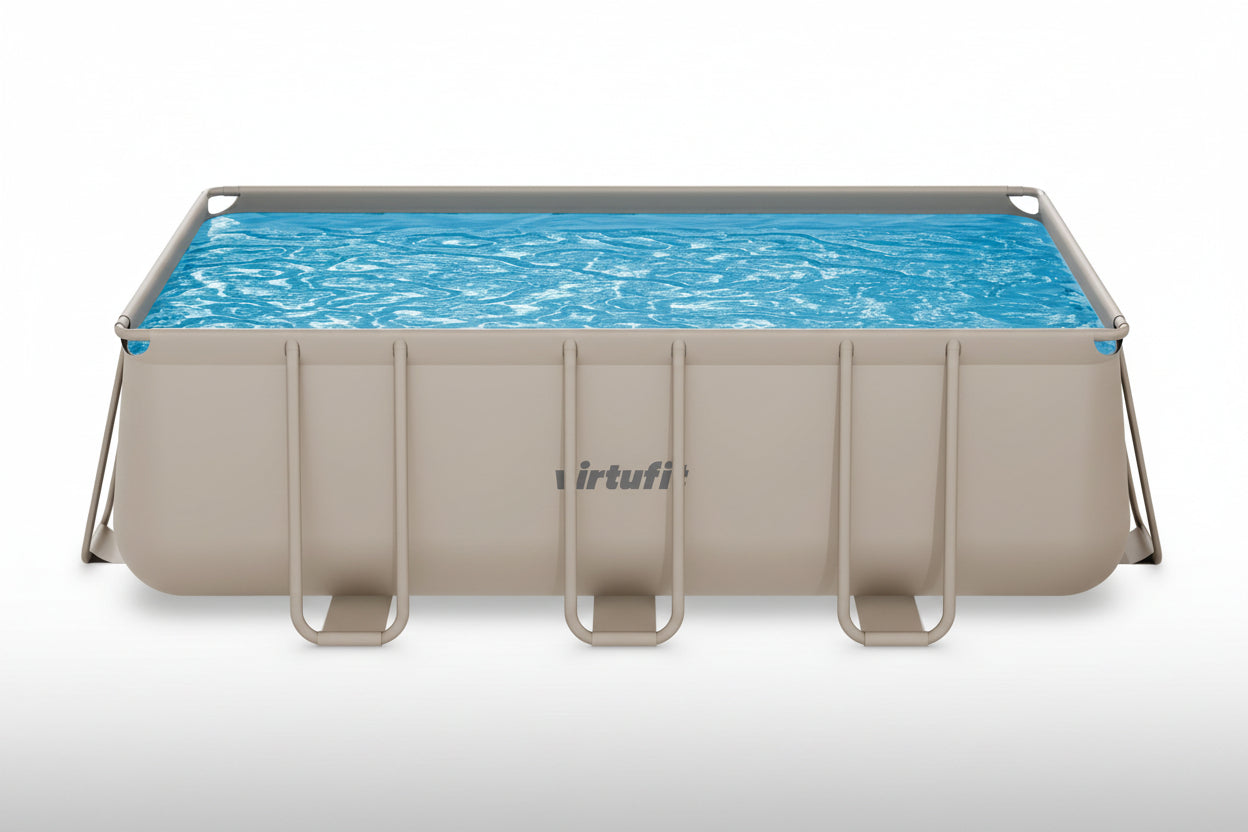 Piscina VirtuFit rectangulara - 400 x 200 x 122 cm - Beige - Include pompa de filtrare