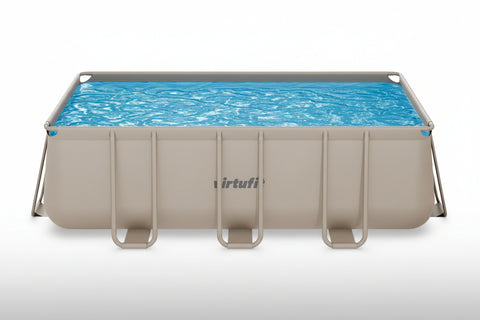 Piscina VirtuFit rectangulara - 400 x 200 x 122 cm - Beige - Include pompa de filtrare