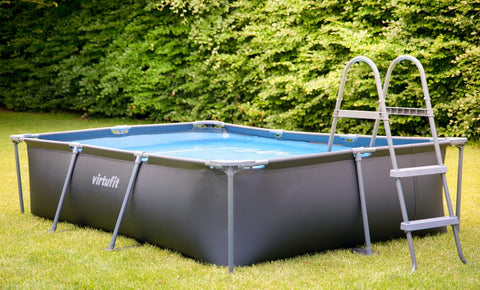 Piscina VirtuFit rectangulara - 400 x 200 x 122 cm - Antracit - Include pompa de filtrare