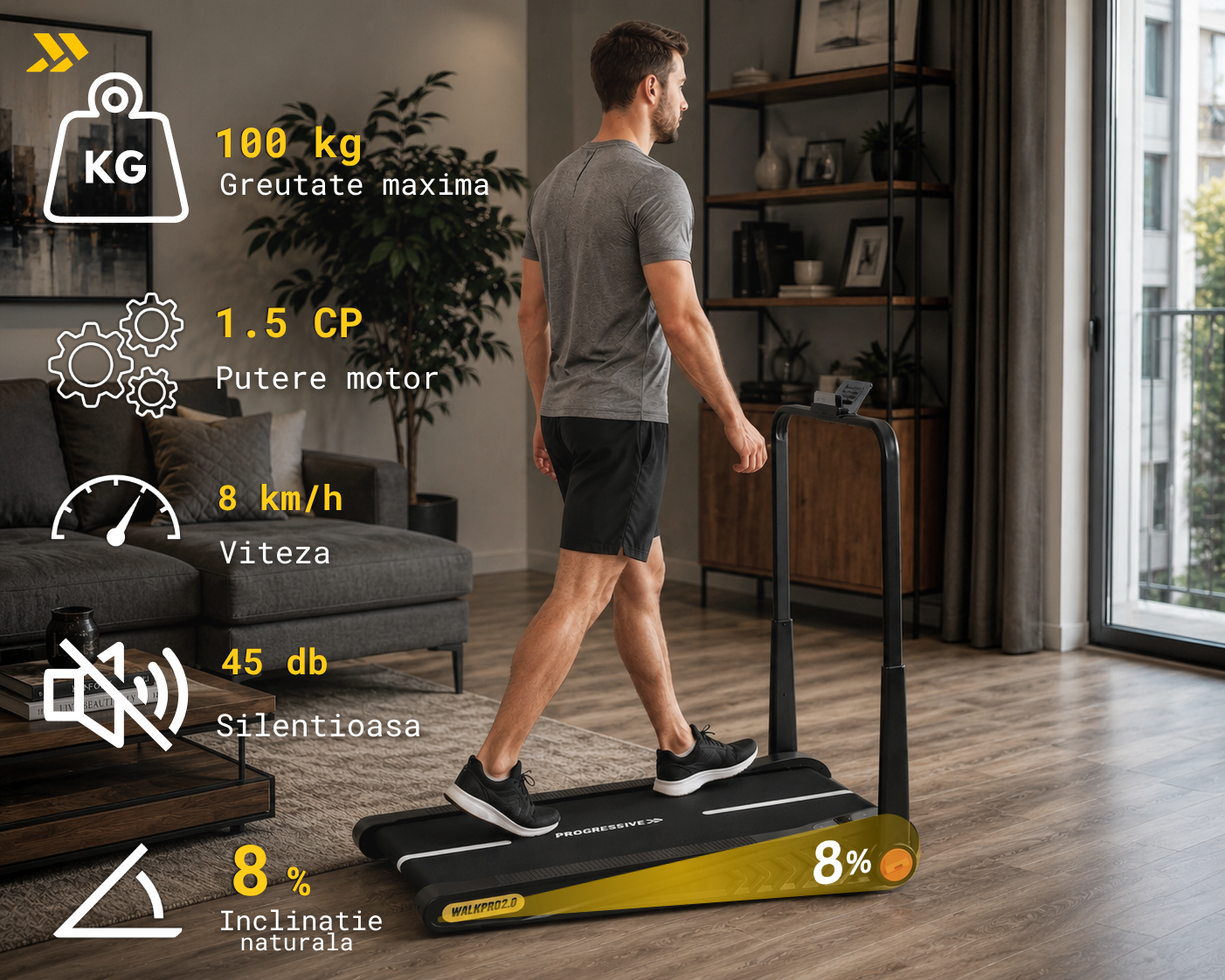 Banda de mers si alergare PROGRESSIVE WALKPRO 2.0