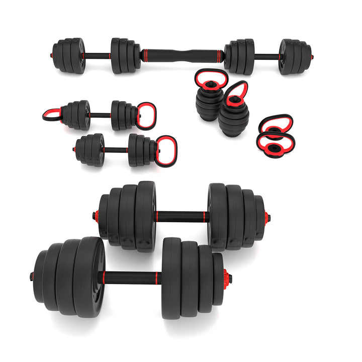 Set gantera HMS SGX130 6 in 1 cu doua Kettlebells