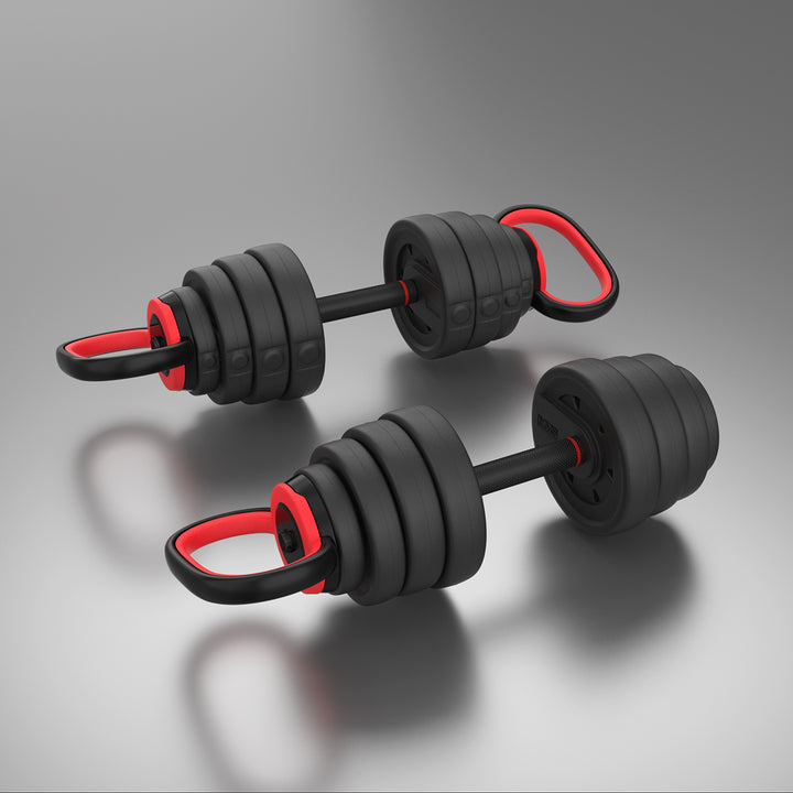 Set gantera HMS SGX130 6 in 1 cu doua Kettlebells
