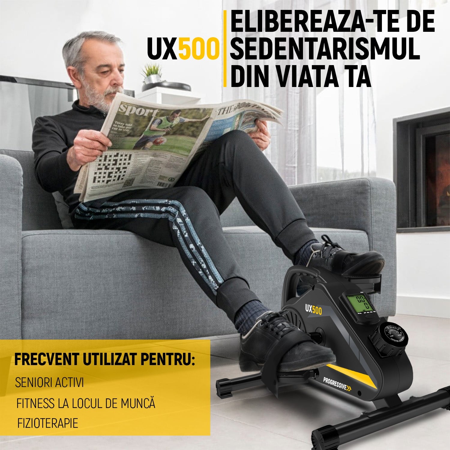 mini bicicleta fitness ux500 seniori progressive romania